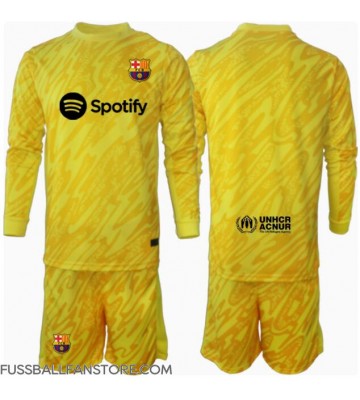 Barcelona Torwart Replik Heimtrikot Kinder 2024-25 Langarm (+ Kurze Hosen)